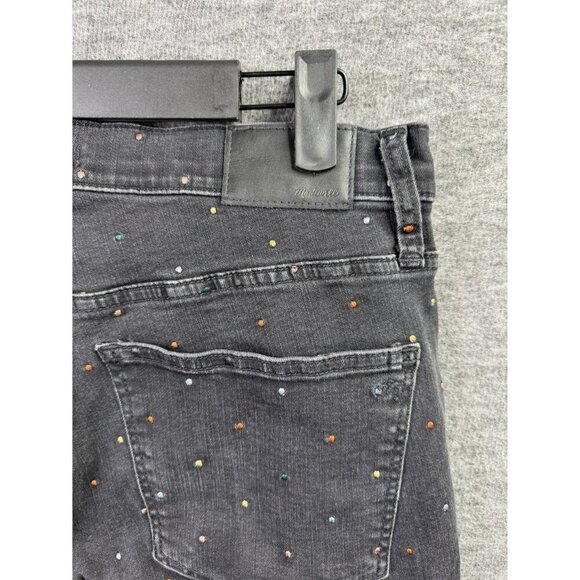 Madewell Womens 10" High-Rise Skinny Jeans Black Polka Dot Size 31 Stretch casua - Picture 4 of 6